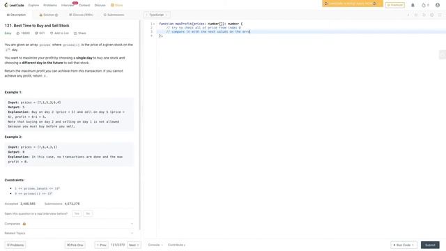 How to find a maximum profit on the buy-sell stock? - Typescript Challenge - Leetcode problem 010 смотреть онлайн