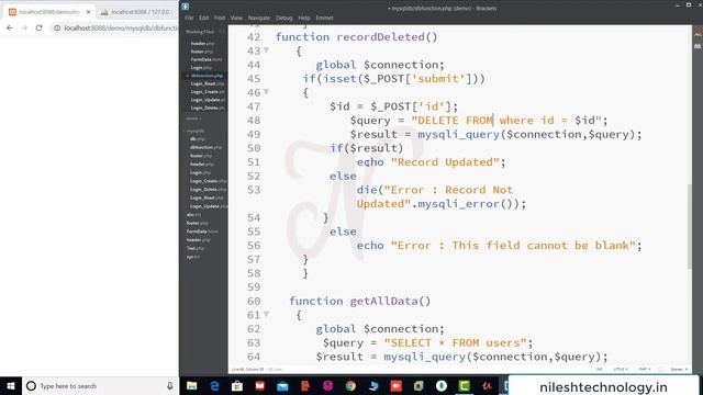 PHP CRUD Tutorial with MySQL | Delete a row in a table | 2020 смотреть онлайн