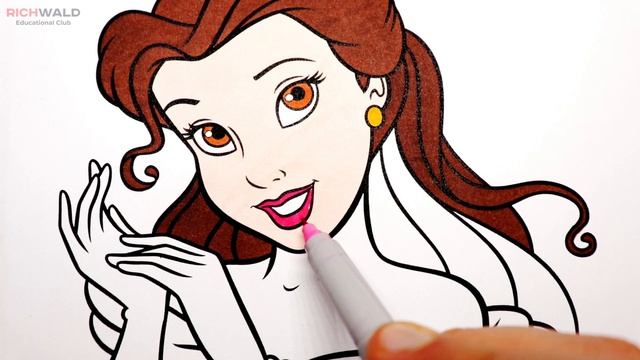 Coloring Beauty and the Beast - Disney Princess Belle Coloring Book & Pages смотреть онлайн