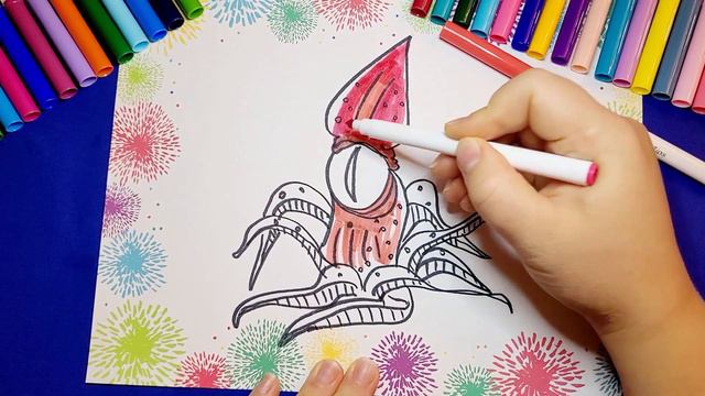 How to Draw Sea Monster Squid Как нарисовать Морской Монстер КАльмар смотреть онлайн