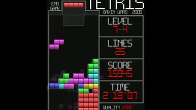 Two 'all-red' Tetrises in a game of Gavin Ward's Tetris смотреть онлайн