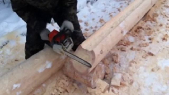 Рубка чаши в бревне смотреть онлайн