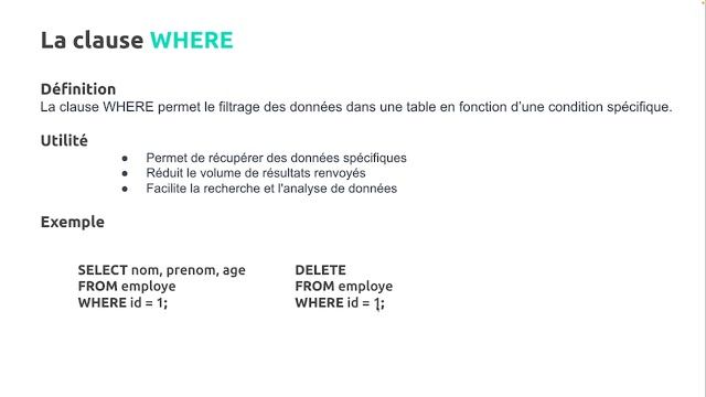 19 - #SQL : La clause WHERE (Filtrage) | #SQL #Darija смотреть онлайн