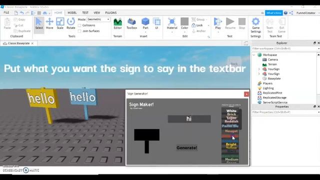 HOW to make a SIGN in Roblox Studio! NEW PLUGIN! смотреть онлайн