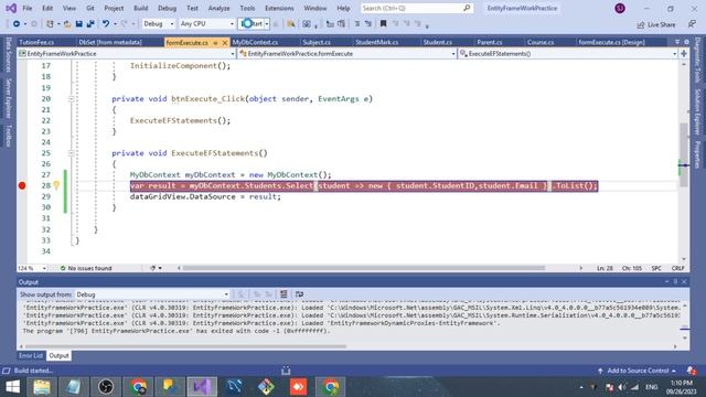 Entity framework C# | How to select specific columns of the table using LinQ Extension Statement смотреть онлайн