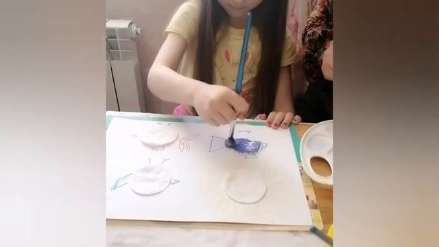Рисование на ватных дисках смотреть онлайн