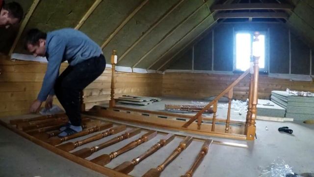 Изготовление, монтаж, покраска, сборка деревянной лестницы. смотреть онлайн