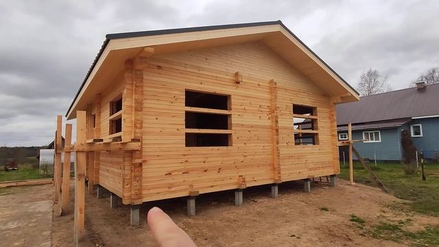 Дом в один этаж из профилированного бруса размерами 8х10 смотреть онлайн