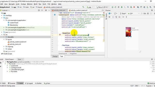 Tutorial 14: Custom Toast in Android Studio using ImageView and TextView in Hindi/Urdu| Custom Toas смотреть онлайн
