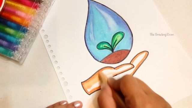 Very Easy Save Water Poster Drawing | Water Day |Save Earth Drawing | Save Trees Drawing смотреть онлайн