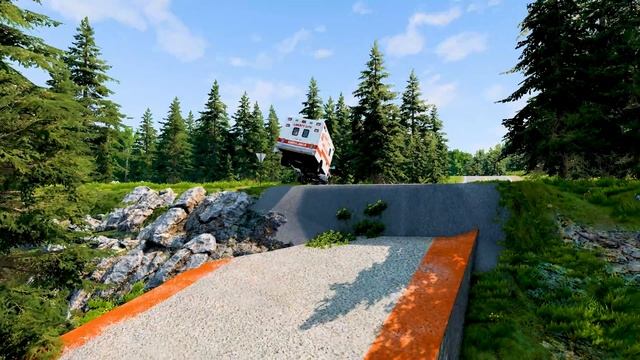 Cars vs Portal Trap with Water Slide Colors - Flatbed Trailer Truck Rescue Car - BeamNG.Drive смотреть онлайн