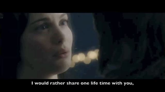 Aragorn And Arwen Love Scene Translation Elvish Elven English Subtitles Lord Of The Rings Two Tower
