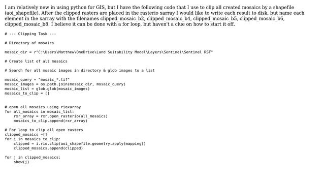 GIS: Writing multiple python rasterio xarray results to file and naming each raster file смотреть онлайн