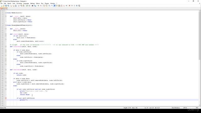 Algorithm and Data Structure in Python - 32 Binary Search Tree implementation V Deletion смотреть онлайн