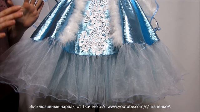 Новогоднее детское Платье Снежинка! Юбка солнце, Рукав с Воланом, Спинка с Утяжкой смотреть онлайн