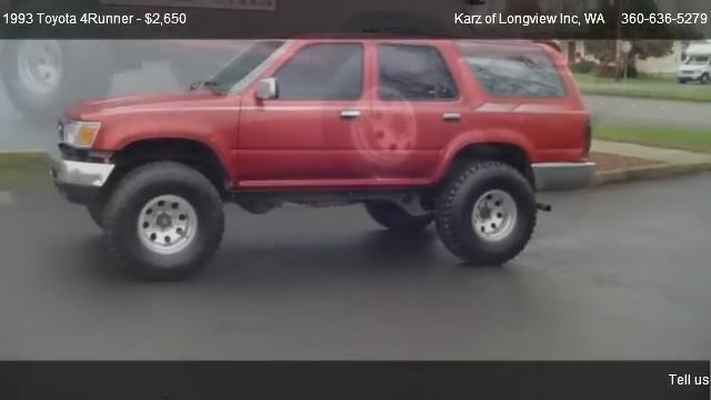 1993 Toyota 4Runner 4X4 LIFTED - for sale in Longview, WA 98632 смотреть онлайн