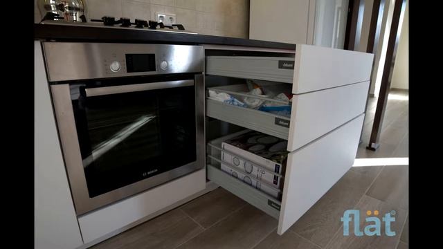 #projects FLAT - Kitchen with Hi-Gloss MDF & Glass Facades смотреть онлайн