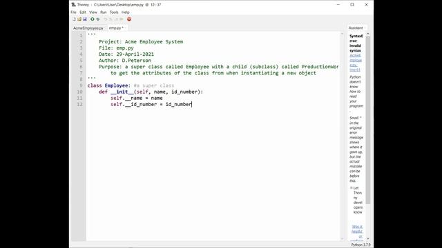 CMPSC145 Python - Super (parent) and Sub (child) classes смотреть онлайн