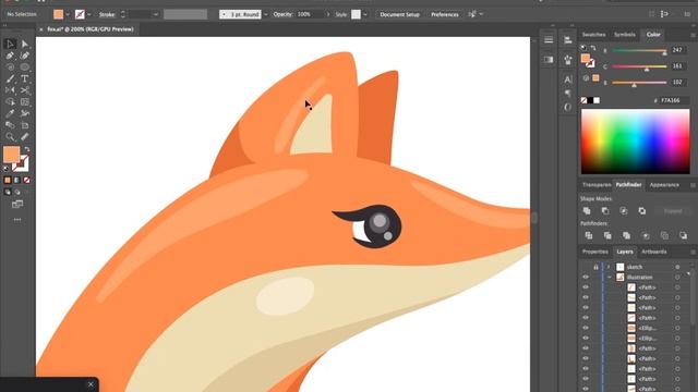 Рисуем лисичку в Adobe Illustrator | уроки для новичков смотреть онлайн