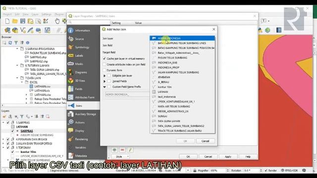 Menggabungkan file excel ke fitur QGIS смотреть онлайн