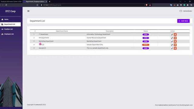 Employee Information System in Python Django DEMO смотреть онлайн