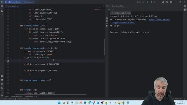 Number Bubbles на Python с использованием Pygame и ООП