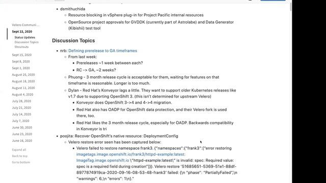 Velero Community Meeting / Open Discussion - Sept 22, 2020 смотреть онлайн