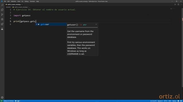Python - Ejercicio 54: Obtener el Nombre de Usuario Actual смотреть онлайн