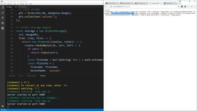 Uploading Files to MongoDB With GridFS (Node.js App) смотреть онлайн