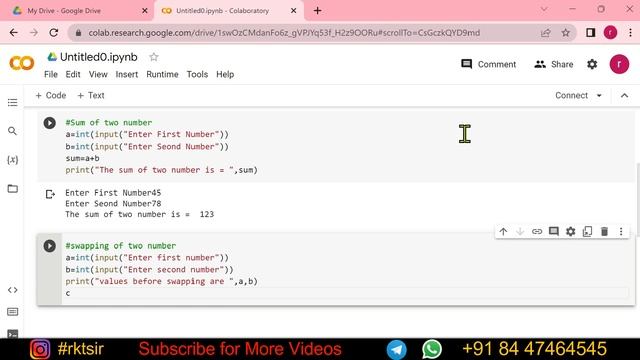 Python - Swapping of Two Number | rktsir | #python #trending смотреть онлайн