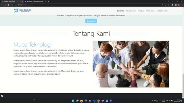 Tutorial Bootstrap 5 Landing Page Toko Online #8. Section Tentang Dan Footer смотреть онлайн