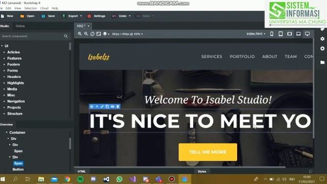 KK2 Bahasa Pemrograman | Membuat Website menggunakan Bootstrap Studio смотреть онлайн
