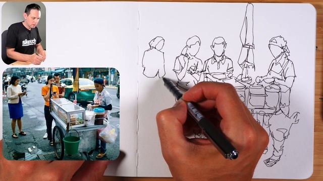 How to Sketch Figures Loosely | Line & Wash Tutorial смотреть онлайн