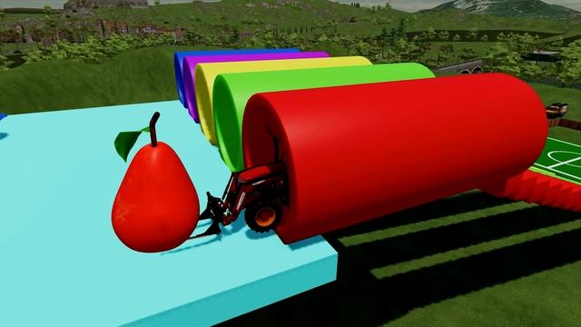 Fruit of Colors! BIG PEAR transport w/ Colored MCCORMICK TRACTORS - [ PEAR vs PARKOUR ] - FS22 смотреть онлайн