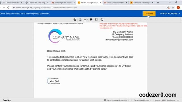 Contact Form 7 Docusign Envelope Creator for WordPress смотреть онлайн