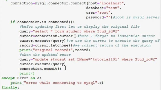 Python - Update MySQL database смотреть онлайн