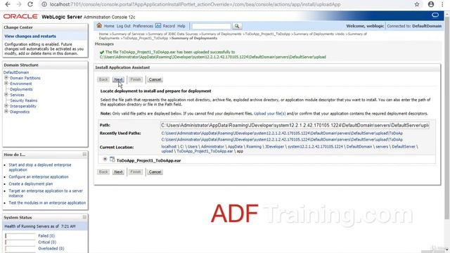 Deploy ADF Application to Weblogic Server Oracle ADF 12C for Beginners смотреть онлайн