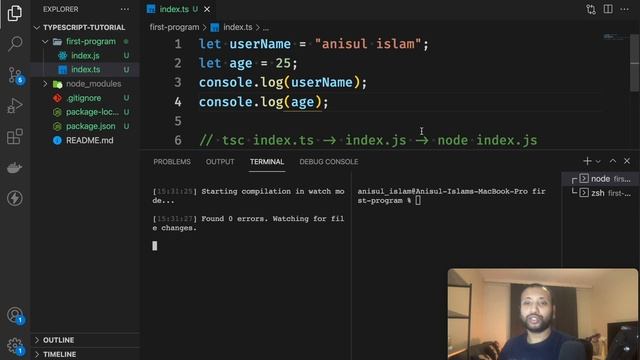 typescript bangla tutorial 3 : First Typescript program смотреть онлайн