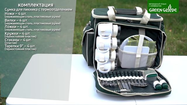 Обзор набора для пикника Green Glade Т3134 24л / 35 предметов смотреть онлайн