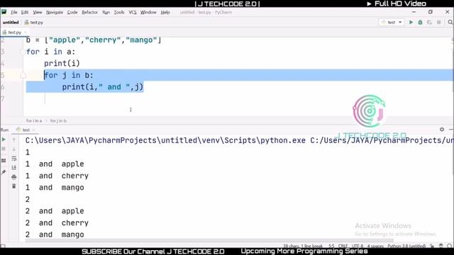 Python Programming - For Looping Statement in Tamil | Python Series-11 | J Techcode смотреть онлайн