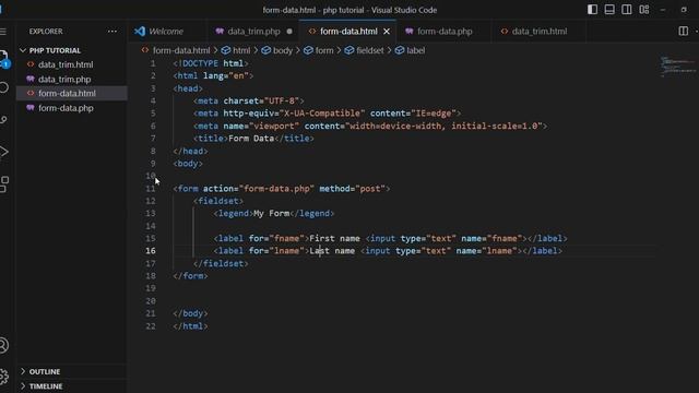 basic form data acquisition in php смотреть онлайн