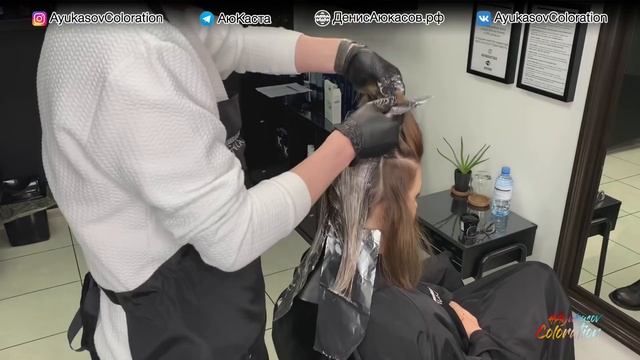 #AyukasovColoration #134 Color Off | Осветление без обесцвечивающей пудры смотреть онлайн
