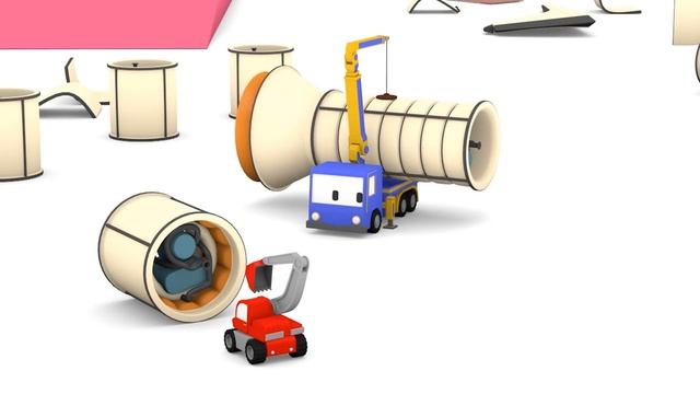 Tiny Trucks - Not a Vampire - Kids Animation with Street Vehicles Bulldozer, Excavator & Crane смотреть онлайн