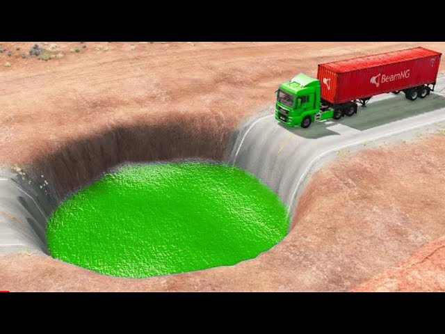 Cars Vs Giant Water Pit #18 _ BeamNG Drive