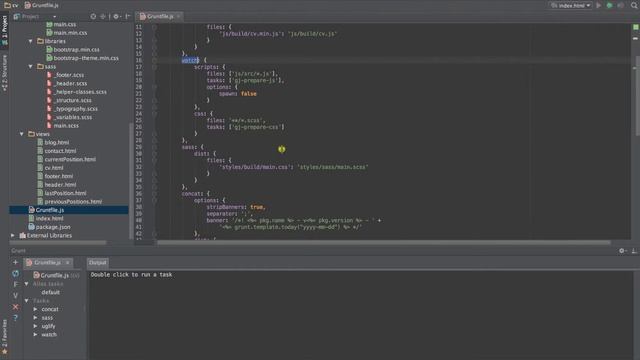 GruntJS in WebStorm 8 смотреть онлайн
