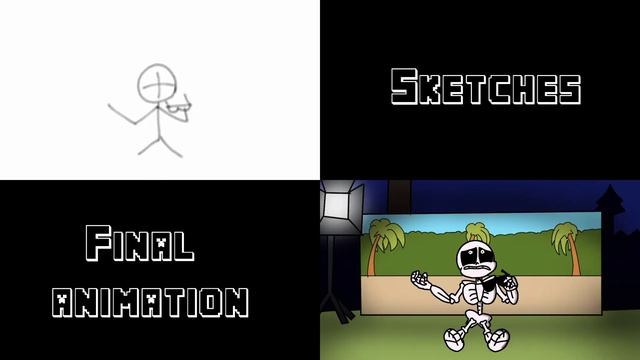 Skeleton rap - behind the scenes ( sketches vs animation) - ZAMination's Minecraft music video смотреть онлайн