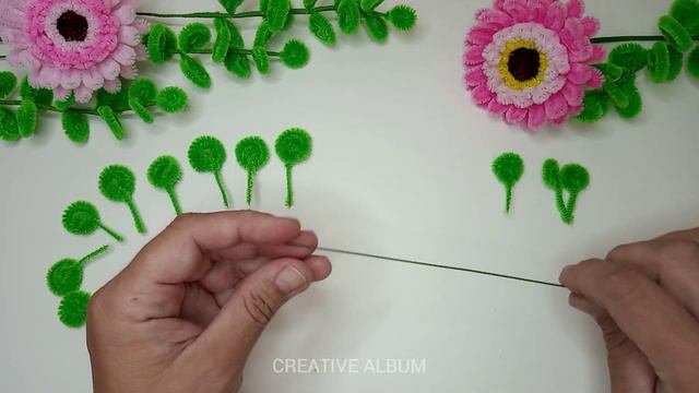 DIY Eucalyptus Branches From Chenille Wire. Pipe Cleaner Craft.
