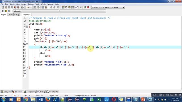 C Programming - Count Vowel and Consonant in String - Learn C tutorials by Sanjay Gupta in English смотреть онлайн