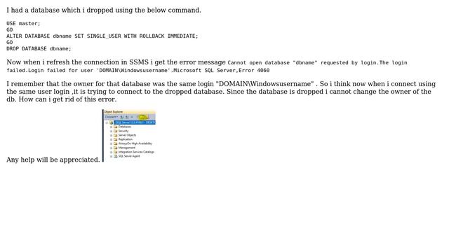 Cannot open database "dbname" requested by login.The login failed.Login failed for user... смотреть онлайн