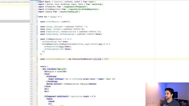 React Infinite Scroll (Scroll Infinito) utilizando Intersection Observer API, agora com React Hooks смотреть онлайн